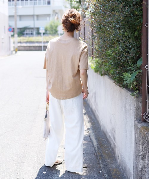 reca（レカ）の「半袖ロゴTシャツ "CELFIE"（Tシャツ/カットソー・レディース・ブラック/ダークグレー/ブルー系その他/ベージュ/ホワイト/ベージュ系その他/カーキ・FREE）」の19枚目の写真