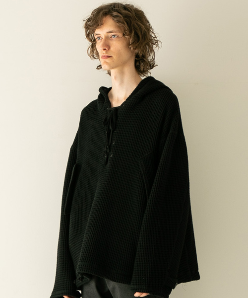 FACTOTUM（ファクトタム）の「タスマニアウールワッフル ミリタリーアノラック（パーカー・メンズ・ブラック/ブラウン・44/46）」の16枚目の写真