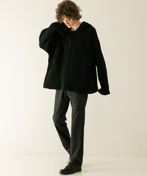 FACTOTUM（ファクトタム）の「タスマニアウールワッフル ミリタリーアノラック（パーカー・メンズ・ブラック/ブラウン・44/46）」の4枚目の写真