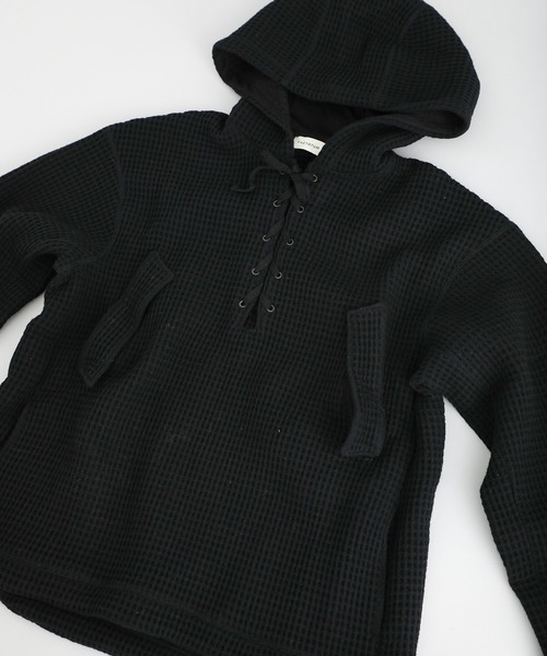 FACTOTUM（ファクトタム）の「タスマニアウールワッフル ミリタリーアノラック（パーカー・メンズ・ブラック/ブラウン・44/46）」の19枚目の写真
