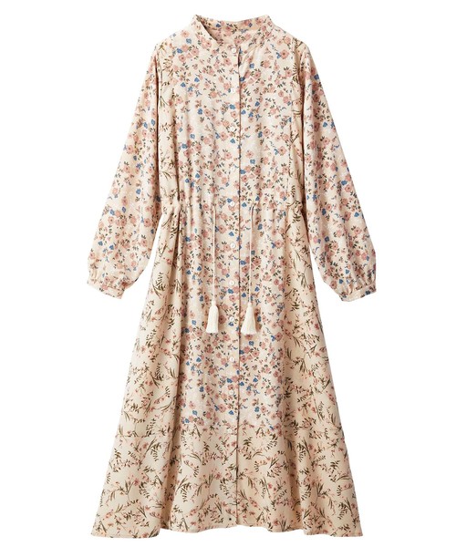 GeeRA(ジーラ)の「花柄切替デザインワンピース(ワンピース・レディース・ベージュ・X-LARGE/MEDIUM/LARGE)」の2枚目の写真