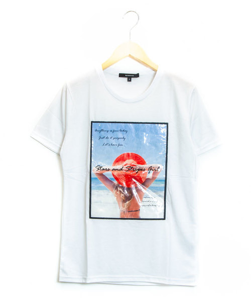 JACKROSE(ジャックローズ)の「JE-PVCシート・サマーガール・SSTEE(Tシャツ/カットソー・メンズ・ホワイト/ブラック・M/L)」の1枚目の写真