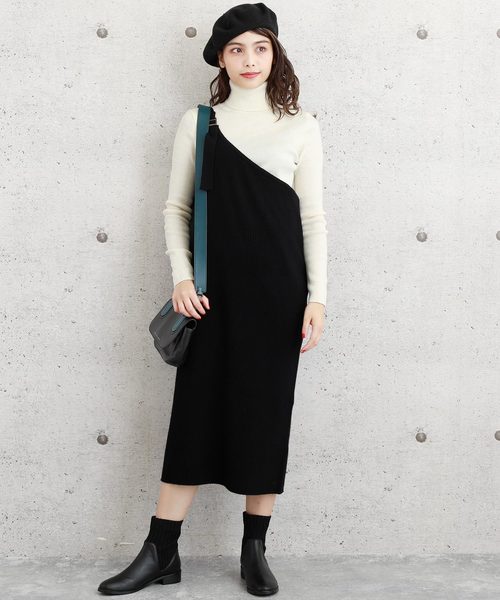 Diosfront（ディオスフロント）の「ニットキャミワンピース　３ＴＹＰＥ（ワンピース・レディース・ベージュ系その他3/レッド系その他2/ブラック系その他/レッド系その他/ブラック系その他2/ブラック系その他3/ブラック系その他4/グレー系その他2/グレー系その他3/ベージュ系その他2/グレー系その他/ベージュ系その他・MEDIUM/LARGE）」の4枚目の写真