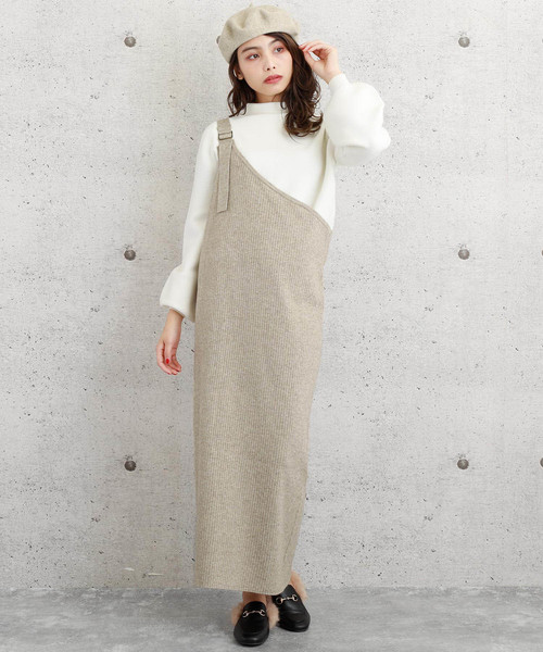 Diosfront（ディオスフロント）の「ニットキャミワンピース　３ＴＹＰＥ（ワンピース・レディース・ベージュ系その他3/レッド系その他2/ブラック系その他/レッド系その他/ブラック系その他2/ブラック系その他3/ブラック系その他4/グレー系その他2/グレー系その他3/ベージュ系その他2/グレー系その他/ベージュ系その他・MEDIUM/LARGE）」の10枚目の写真