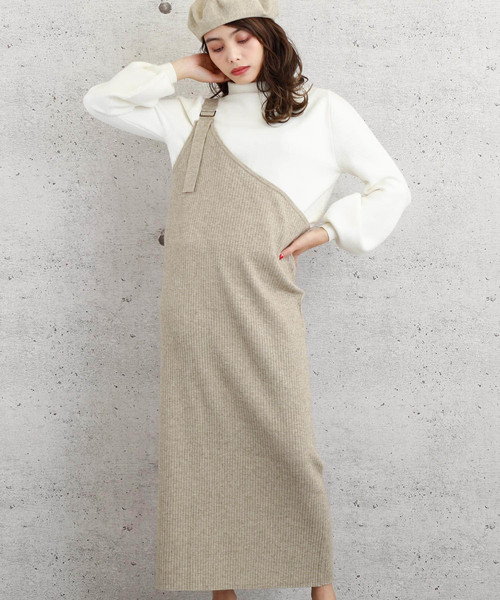 Diosfront（ディオスフロント）の「ニットキャミワンピース　３ＴＹＰＥ（ワンピース・レディース・ベージュ系その他3/レッド系その他2/ブラック系その他/レッド系その他/ブラック系その他2/ブラック系その他3/ブラック系その他4/グレー系その他2/グレー系その他3/ベージュ系その他2/グレー系その他/ベージュ系その他・MEDIUM/LARGE）」の17枚目の写真