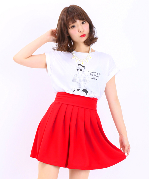 WEGO（ウィゴー）の「WEGO/トロピカルガールプリントTシャツ（Tシャツ/カットソー・レディース・ホワイト/ブラック/ブラック系その他/ホワイト系その他・FREE）」の2枚目の写真