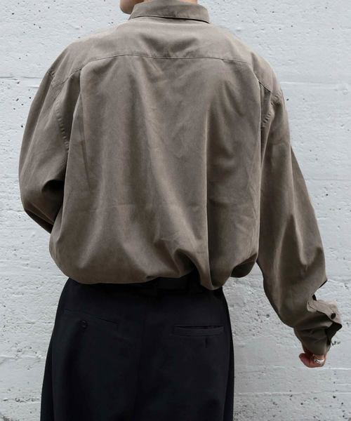 kutir（クティール）の「ピンタックステッチルーズシャツ（シャツ/ブラウス・メンズ・チャコールグレー/サックスブルー/キャメル・MEDIUM/LARGE）」の8枚目の写真