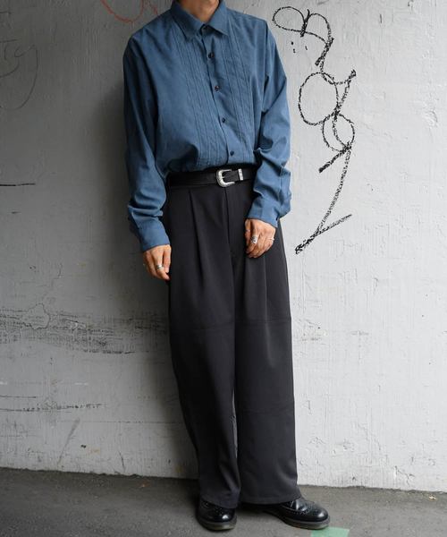 kutir（クティール）の「ピンタックステッチルーズシャツ（シャツ/ブラウス・メンズ・チャコールグレー/サックスブルー/キャメル・MEDIUM/LARGE）」の10枚目の写真