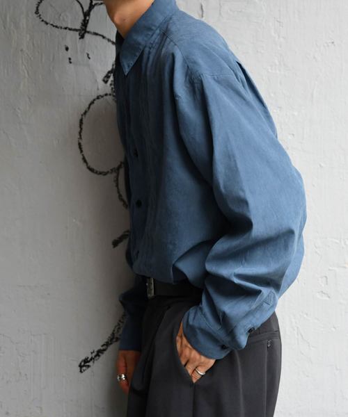 kutir（クティール）の「ピンタックステッチルーズシャツ（シャツ/ブラウス・メンズ・チャコールグレー/サックスブルー/キャメル・MEDIUM/LARGE）」の14枚目の写真