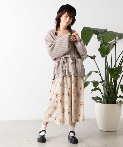 WEGO（ウィゴー）の「WEGO/畦編カシュクールカーディガン（カーディガン/ボレロ・レディース・ライトグレー/ブラウン/ライトベージュ・FREE）」の4枚目の写真