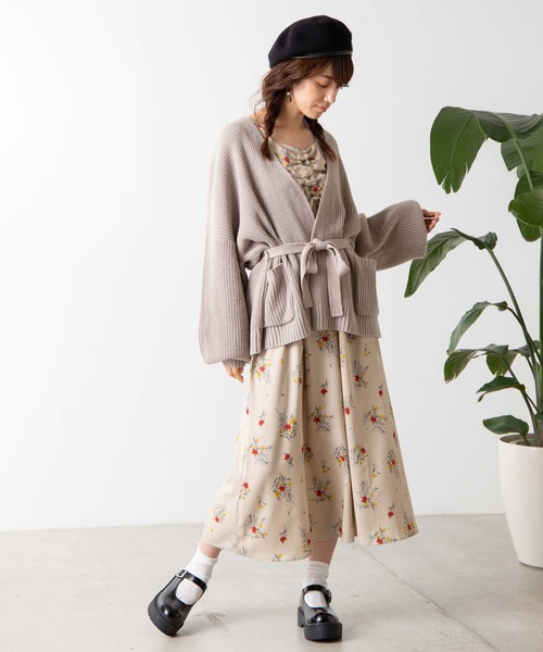 WEGO（ウィゴー）の「WEGO/畦編カシュクールカーディガン（カーディガン/ボレロ・レディース・ライトグレー/ブラウン/ライトベージュ・FREE）」の6枚目の写真