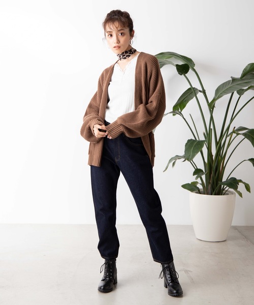 WEGO（ウィゴー）の「WEGO/畦編カシュクールカーディガン（カーディガン/ボレロ・レディース・ライトグレー/ブラウン/ライトベージュ・FREE）」の8枚目の写真