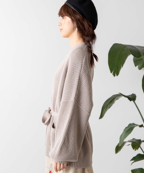 WEGO（ウィゴー）の「WEGO/畦編カシュクールカーディガン（カーディガン/ボレロ・レディース・ライトグレー/ブラウン/ライトベージュ・FREE）」の11枚目の写真