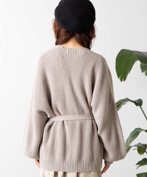 WEGO（ウィゴー）の「WEGO/畦編カシュクールカーディガン（カーディガン/ボレロ・レディース・ライトグレー/ブラウン/ライトベージュ・FREE）」の12枚目の写真