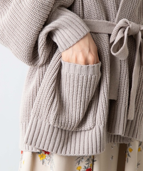 WEGO（ウィゴー）の「WEGO/畦編カシュクールカーディガン（カーディガン/ボレロ・レディース・ライトグレー/ブラウン/ライトベージュ・FREE）」の13枚目の写真