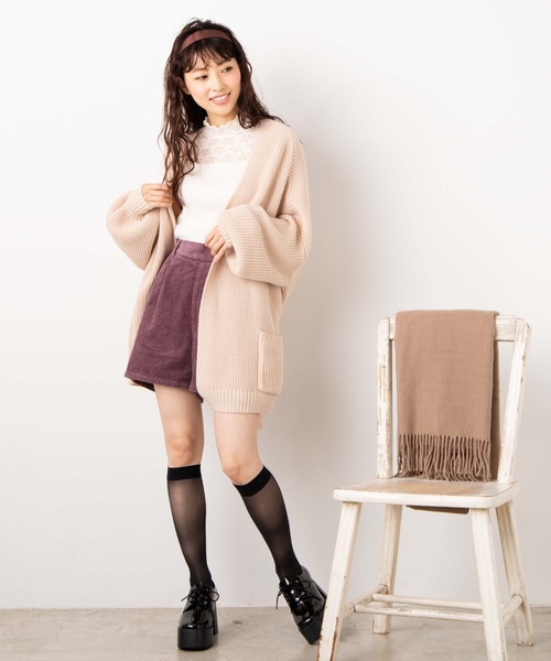 WEGO（ウィゴー）の「WEGO/畦編カシュクールカーディガン（カーディガン/ボレロ・レディース・ライトグレー/ブラウン/ライトベージュ・FREE）」の16枚目の写真