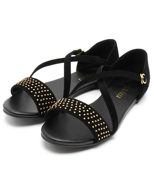 mystic（ミスティック）の「スタッズペタンコサンダル（サンダル・レディース・ネイビー/ベージュ/キャメル/ブラック・37/36/38）」の7枚目の写真