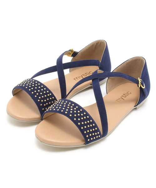 mystic（ミスティック）の「スタッズペタンコサンダル（サンダル・レディース・ネイビー/ベージュ/キャメル/ブラック・37/36/38）」の5枚目の写真
