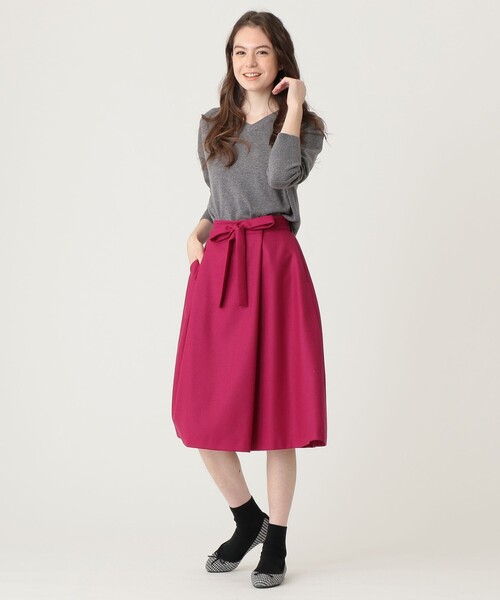 マッキントッシュ フィロソフィー ウールカシミアニットプルオーバー 赤