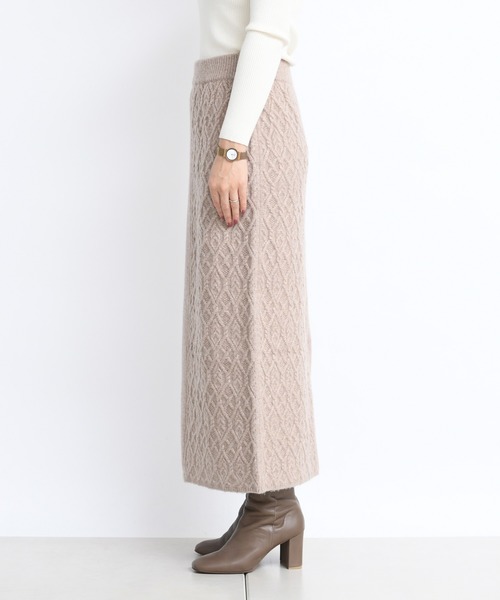 DouDou（ドゥドゥ）の「セットアップアラン柄切替スカート（スカート・レディース・ベージュ/オフホワイト・FREE）」の9枚目の写真