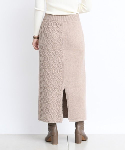 DouDou（ドゥドゥ）の「セットアップアラン柄切替スカート（スカート・レディース・ベージュ/オフホワイト・FREE）」の10枚目の写真