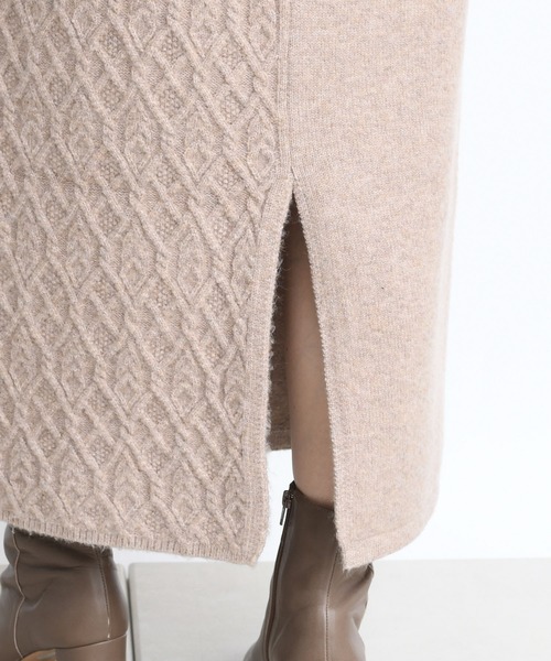 DouDou（ドゥドゥ）の「セットアップアラン柄切替スカート（スカート・レディース・ベージュ/オフホワイト・FREE）」の13枚目の写真