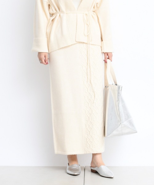 DouDou（ドゥドゥ）の「セットアップアラン柄切替スカート（スカート・レディース・ベージュ/オフホワイト・FREE）」の19枚目の写真