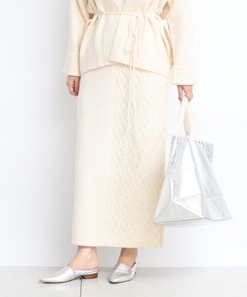 DouDou（ドゥドゥ）の「セットアップアラン柄切替スカート（スカート・レディース・ベージュ/オフホワイト・FREE）」の20枚目の写真