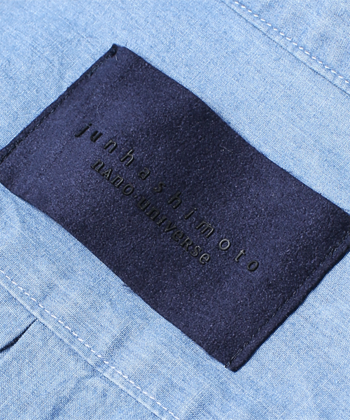 NANO universe（ナノユニバース）の「junhashimoto nano・universe/ 高密度デニムイタリアンSH（シャツ/ブラウス・メンズ・ブルー/サックスブルー/ネイビー・X-LARGE/SMALL/LARGE/MEDIUM）」の14枚目の写真