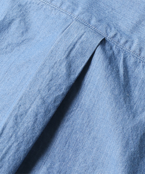 NANO universe（ナノユニバース）の「junhashimoto nano・universe/ 高密度デニムイタリアンSH（シャツ/ブラウス・メンズ・ブルー/サックスブルー/ネイビー・X-LARGE/SMALL/LARGE/MEDIUM）」の9枚目の写真