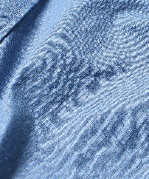 NANO universe（ナノユニバース）の「junhashimoto nano・universe/ 高密度デニムイタリアンSH（シャツ/ブラウス・メンズ・ブルー/サックスブルー/ネイビー・X-LARGE/SMALL/LARGE/MEDIUM）」の12枚目の写真