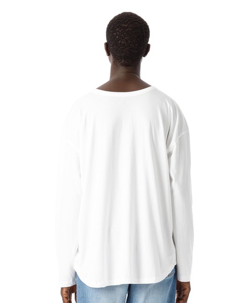 DAILY STANDARD by SANDINISTA（デイリースタンダードバイサンディニスタ）の「Cadet Easy Fit Round L-S Tee / イージフィット裾ラウンド長袖Tシャツ（Tシャツ/カットソー・メンズ・ホワイト/ブラック/ネイビー/ヘザーグレー/チャコールグレー・SMALL/MEDIUM/LARGE）」の7枚目の写真
