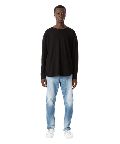 DAILY STANDARD by SANDINISTA（デイリースタンダードバイサンディニスタ）の「Cadet Easy Fit Round L-S Tee / イージフィット裾ラウンド長袖Tシャツ（Tシャツ/カットソー・メンズ・ホワイト/ブラック/ネイビー/ヘザーグレー/チャコールグレー・SMALL/MEDIUM/LARGE）」の9枚目の写真