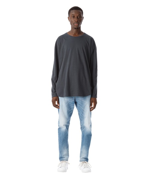 DAILY STANDARD by SANDINISTA（デイリースタンダードバイサンディニスタ）の「Cadet Easy Fit Round L-S Tee / イージフィット裾ラウンド長袖Tシャツ（Tシャツ/カットソー・メンズ・ホワイト/ブラック/ネイビー/ヘザーグレー/チャコールグレー・SMALL/MEDIUM/LARGE）」の10枚目の写真