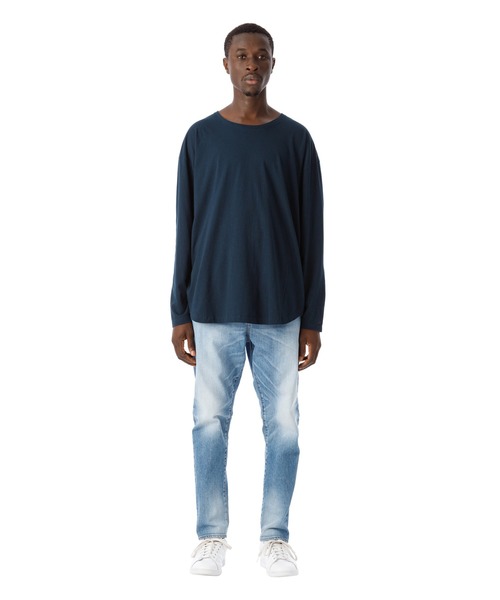 DAILY STANDARD by SANDINISTA（デイリースタンダードバイサンディニスタ）の「Cadet Easy Fit Round L-S Tee / イージフィット裾ラウンド長袖Tシャツ（Tシャツ/カットソー・メンズ・ホワイト/ブラック/ネイビー/ヘザーグレー/チャコールグレー・SMALL/MEDIUM/LARGE）」の12枚目の写真