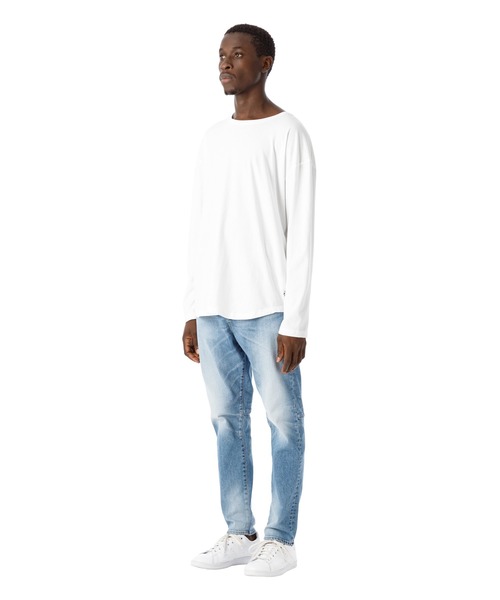 DAILY STANDARD by SANDINISTA（デイリースタンダードバイサンディニスタ）の「Cadet Easy Fit Round L-S Tee / イージフィット裾ラウンド長袖Tシャツ（Tシャツ/カットソー・メンズ・ホワイト/ブラック/ネイビー/ヘザーグレー/チャコールグレー・SMALL/MEDIUM/LARGE）」の14枚目の写真