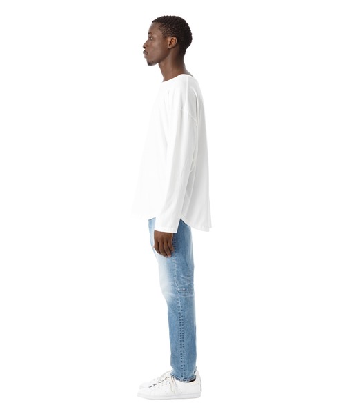 DAILY STANDARD by SANDINISTA（デイリースタンダードバイサンディニスタ）の「Cadet Easy Fit Round L-S Tee / イージフィット裾ラウンド長袖Tシャツ（Tシャツ/カットソー・メンズ・ホワイト/ブラック/ネイビー/ヘザーグレー/チャコールグレー・SMALL/MEDIUM/LARGE）」の15枚目の写真