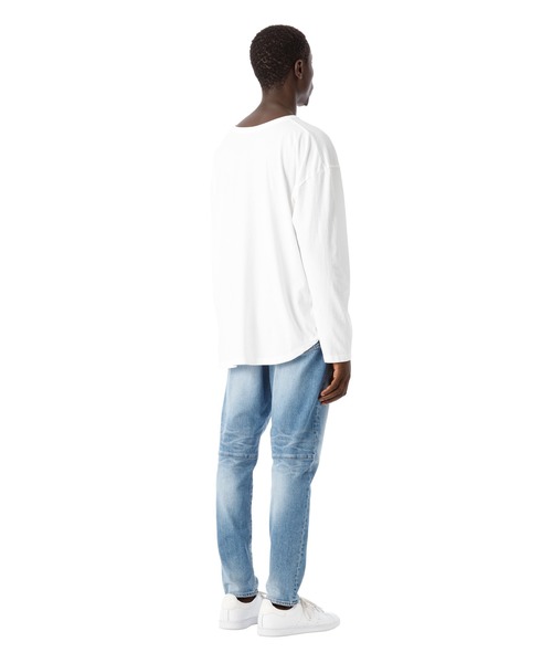 DAILY STANDARD by SANDINISTA（デイリースタンダードバイサンディニスタ）の「Cadet Easy Fit Round L-S Tee / イージフィット裾ラウンド長袖Tシャツ（Tシャツ/カットソー・メンズ・ホワイト/ブラック/ネイビー/ヘザーグレー/チャコールグレー・SMALL/MEDIUM/LARGE）」の17枚目の写真