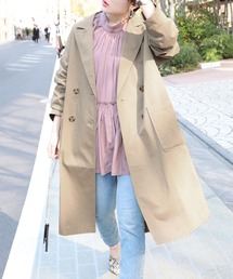 ワイドシルエットコットントレンチコート
