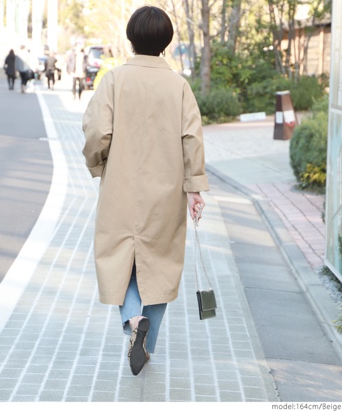 coca(coca)(コカ)の「ワイドシルエットコットントレンチコート(トレンチコート・レディース・ベージュ・ONE SIZE)」の3枚目の写真