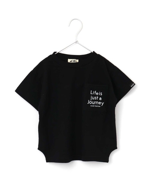 MAKE YOUR DAY（メイクユアデイ）の「【リンクコーデ】ポケットプリントビッグシルエットＴシャツ■80～140cm（Tシャツ/カットソー・キッズ・キャメル/ブラック/レッド・80/120/110/100/140/130/90）」の5枚目の写真