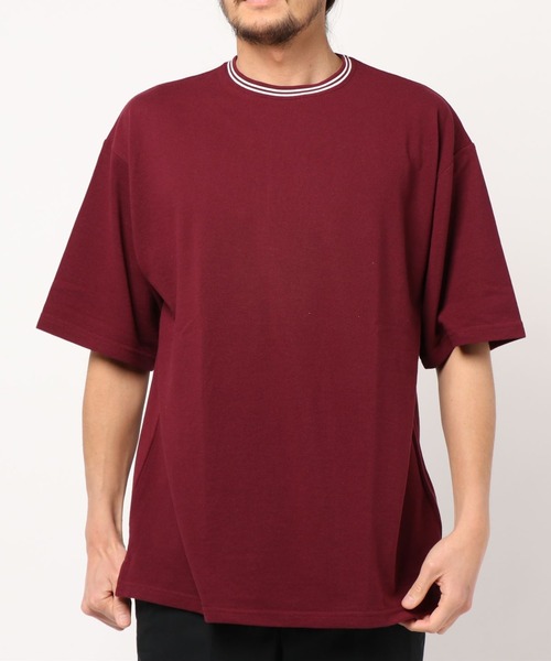 B.I.D.(ビーアイディー)の「鹿の子ライン入り刺繍クルーTシャツ(Tシャツ/カットソー・メンズ・ホワイト/チャコールグレー/ブラック/ネイビー/カーキ/ワイン/ピンク/サックスブルー・MEDIUM/LARGE/X-LARGE)」の14枚目の写真