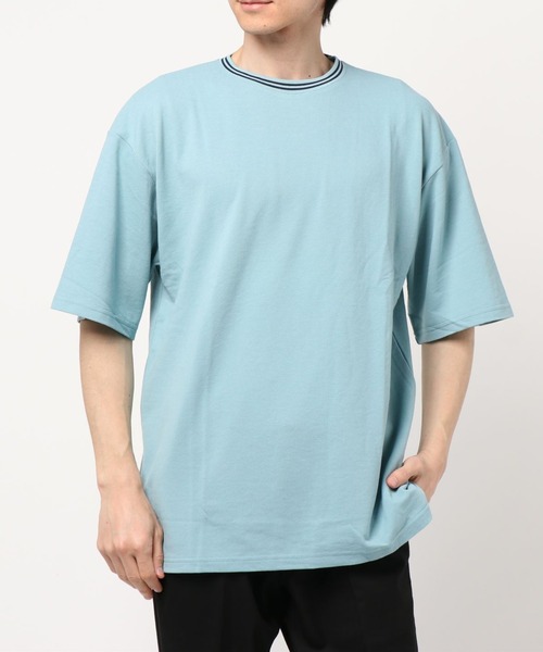 B.I.D.(ビーアイディー)の「鹿の子ライン入り刺繍クルーTシャツ(Tシャツ/カットソー・メンズ・ホワイト/チャコールグレー/ブラック/ネイビー/カーキ/ワイン/ピンク/サックスブルー・MEDIUM/LARGE/X-LARGE)」の21枚目の写真