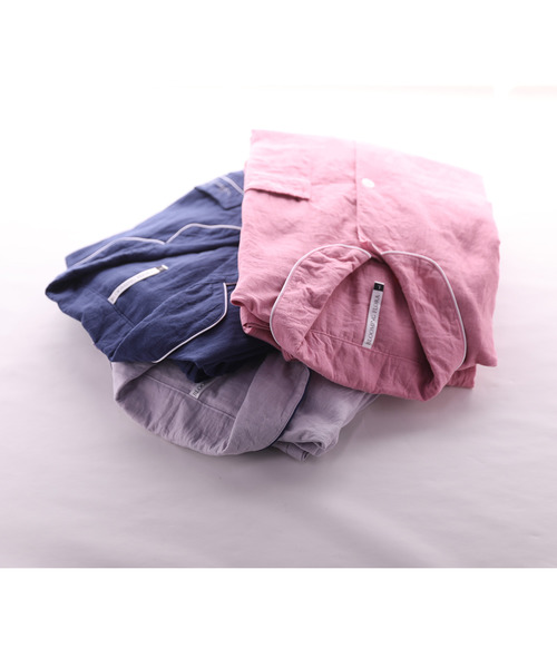 blooming FLORA（ブルーミングフローラ）の「【 ダブルガーゼ 綿100％ 】 丸襟パジャマ セットアップ（ルームウェア/パジャマ・レディース・ピンク/ブルー/ラベンダー・MEDIUM/LARGE）」の5枚目の写真