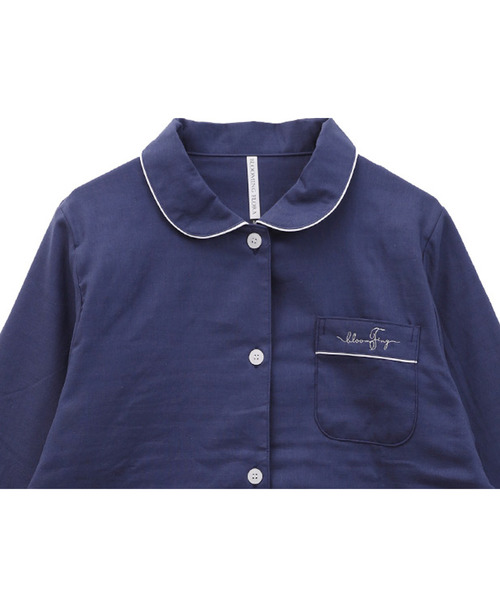 blooming FLORA（ブルーミングフローラ）の「【 ダブルガーゼ 綿100％ 】 丸襟パジャマ セットアップ（ルームウェア/パジャマ・レディース・ピンク/ブルー/ラベンダー・MEDIUM/LARGE）」の6枚目の写真