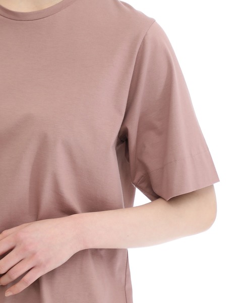 STUDIOUS（ステュディオス）の「【STUDIOUS】プレミアムシルクコットンハーフスリーブTシャツ（Tシャツ/カットソー・レディース・ホワイト/ブラック/ブラウン/ブルー/ピンク/サックスブルー・FREE）」の16枚目の写真