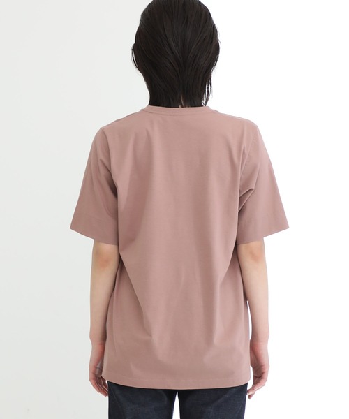 STUDIOUS（ステュディオス）の「【STUDIOUS】プレミアムシルクコットンハーフスリーブTシャツ（Tシャツ/カットソー・レディース・ホワイト/ブラック/ブラウン/ブルー/ピンク/サックスブルー・FREE）」の13枚目の写真