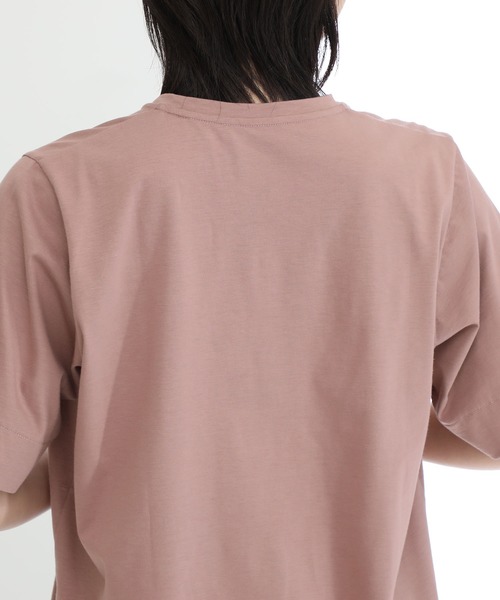 STUDIOUS（ステュディオス）の「【STUDIOUS】プレミアムシルクコットンハーフスリーブTシャツ（Tシャツ/カットソー・レディース・ホワイト/ブラック/ブラウン/ブルー/ピンク/サックスブルー・FREE）」の15枚目の写真