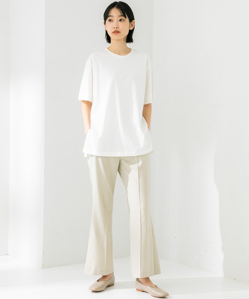 STUDIOUS（ステュディオス）の「【STUDIOUS】プレミアムシルクコットンハーフスリーブTシャツ（Tシャツ/カットソー・レディース・ホワイト/ブラック/ブラウン/ブルー/ピンク/サックスブルー・FREE）」の19枚目の写真