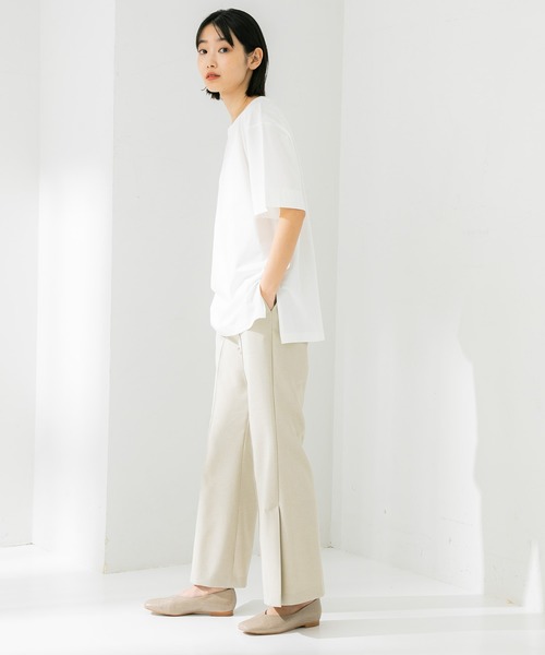 STUDIOUS（ステュディオス）の「【STUDIOUS】プレミアムシルクコットンハーフスリーブTシャツ（Tシャツ/カットソー・レディース・ホワイト/ブラック/ブラウン/ブルー/ピンク/サックスブルー・FREE）」の18枚目の写真